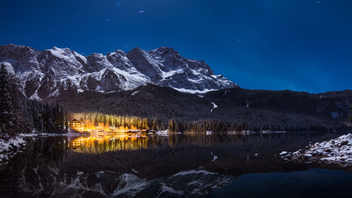 Hotel Eibsee bei Nacht, © Eibsee-Hotel - Enk