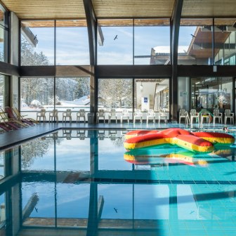 swimming pool with swimmer